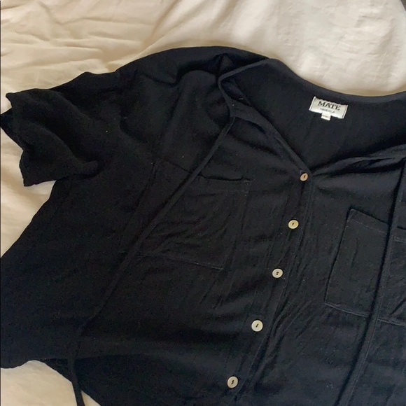 MATE Black Button Down Blouse - Picture 4 of 6